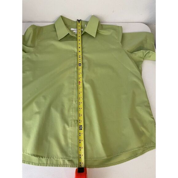 Foxcroft Womens Green Button Shirt Size 20W Wrinkle Free Short Sleeve Blouse - Picture 10 of 13